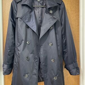 Stylish Black Double-Breasted Trench Coat